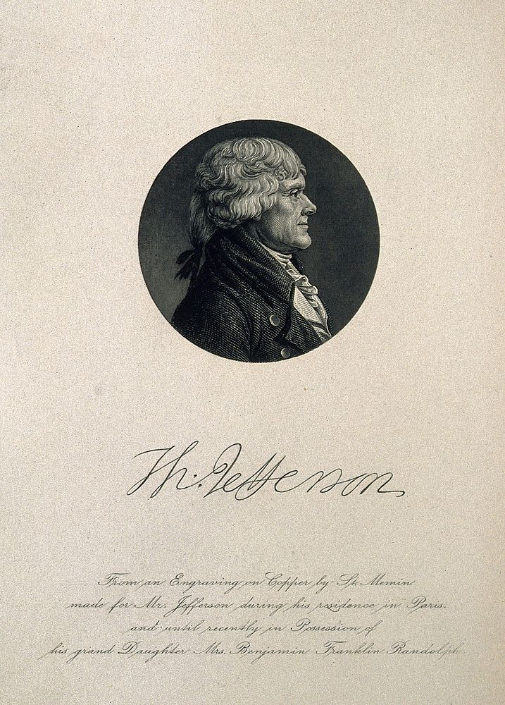 Thomas Jefferson. Stipple engraving after C. B. St. Mémin.