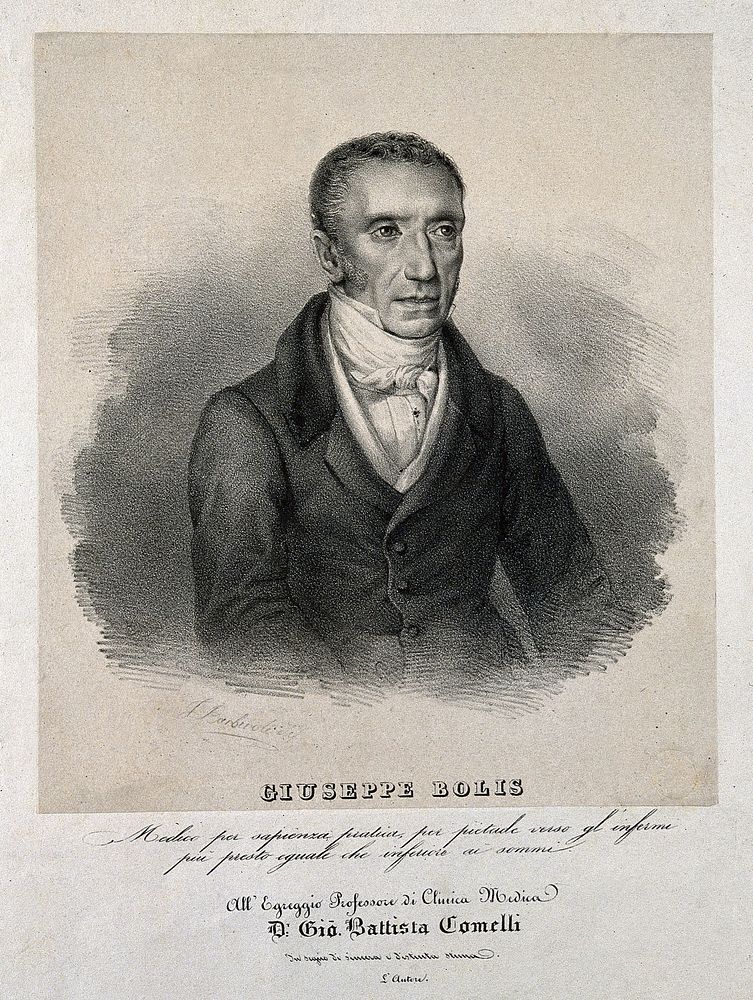 Giuseppe Bolis. Lithograph by J. Barbiroli.