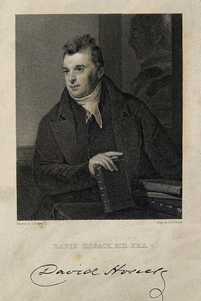 David Hosack. Line engraving by A. B. Durand, 1835, after T. Sully.