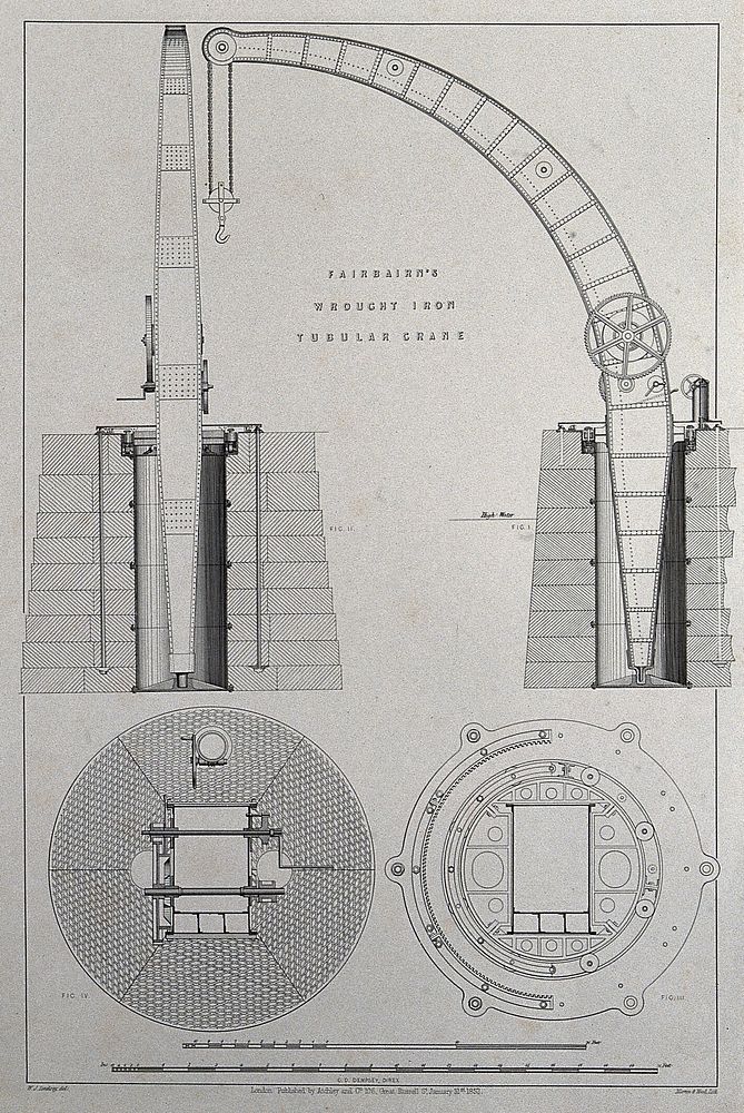 Fairbairn's wrought iron tubular crane.