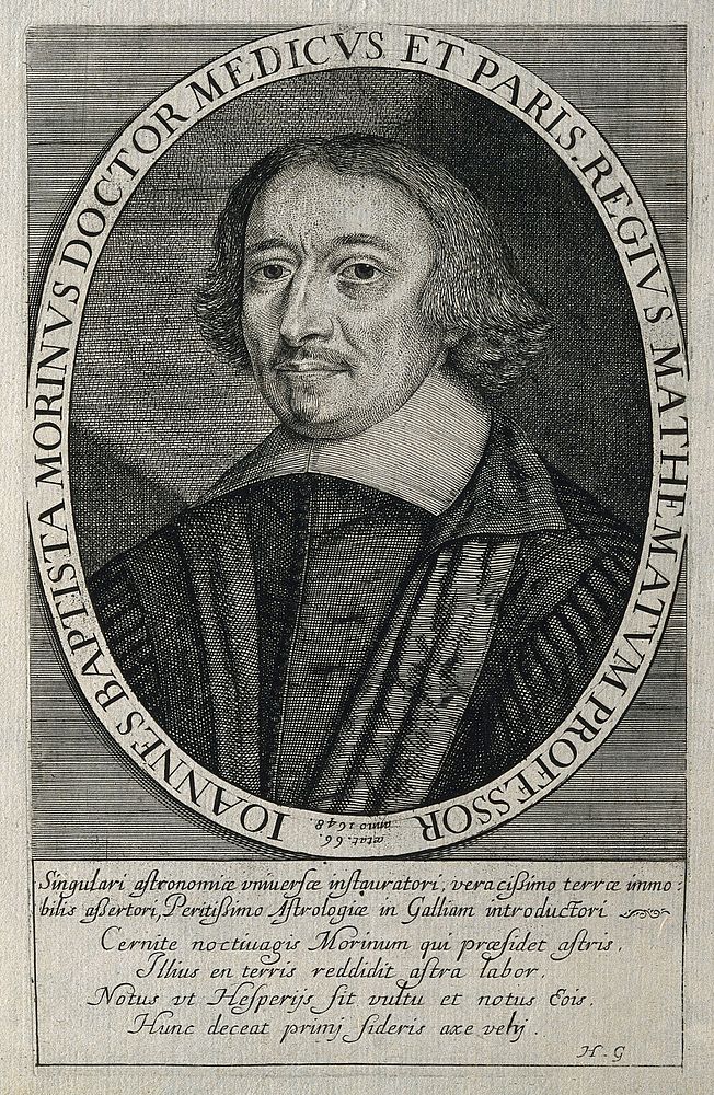 Jean Baptiste Morin (Morinus). Line engraving after N. de Poilly.
