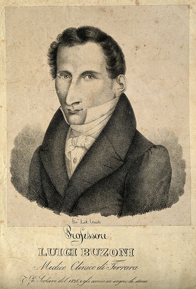Luigi Buzoni. Lithograph, 1836.