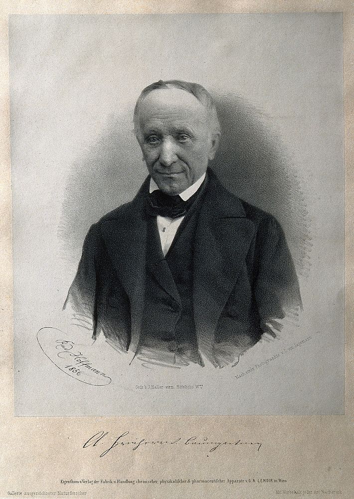 Andreas Baumgarten. Lithograph by R. Hoffmann after C. von Jagemann, 1856.