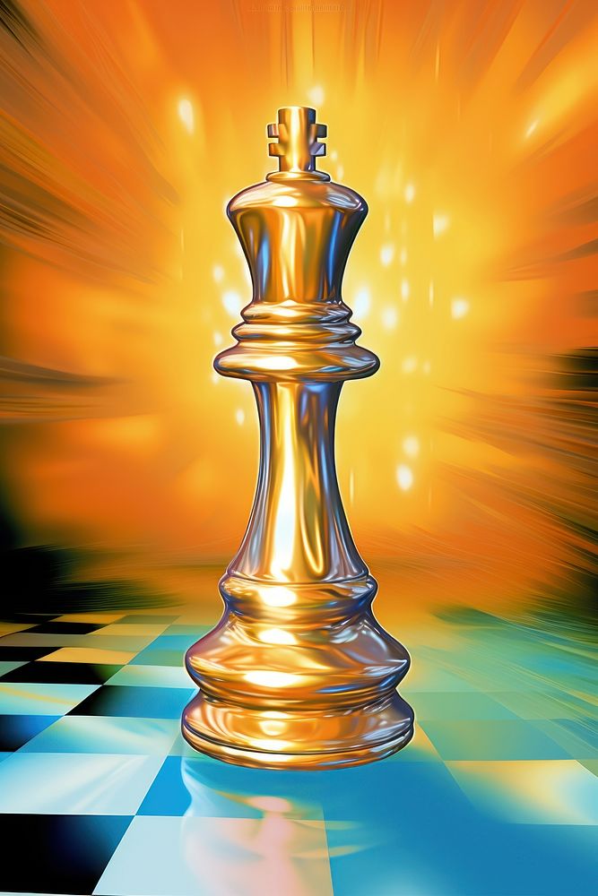 Airbrush art of chess game intelligence competition.