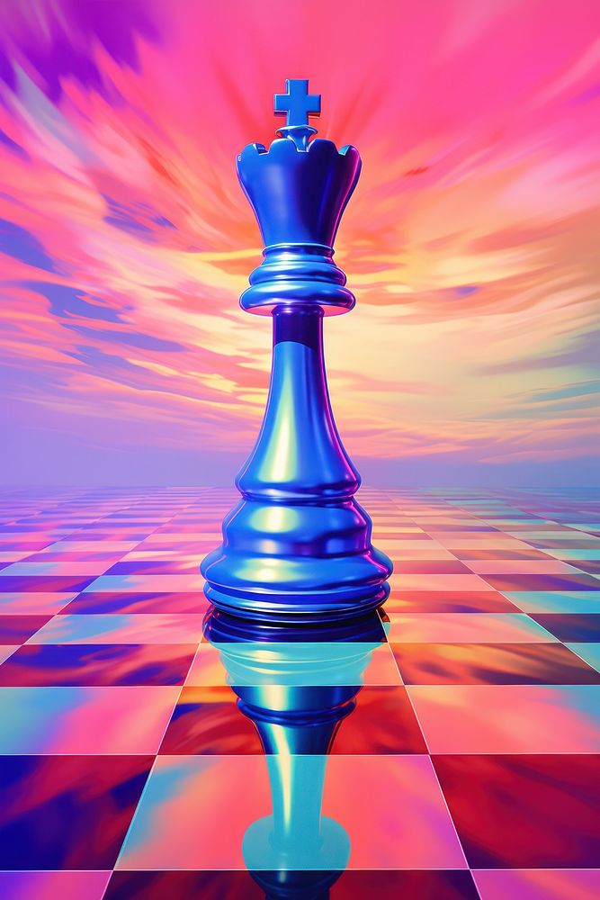 Airbrush art of chess game intelligence recreation.