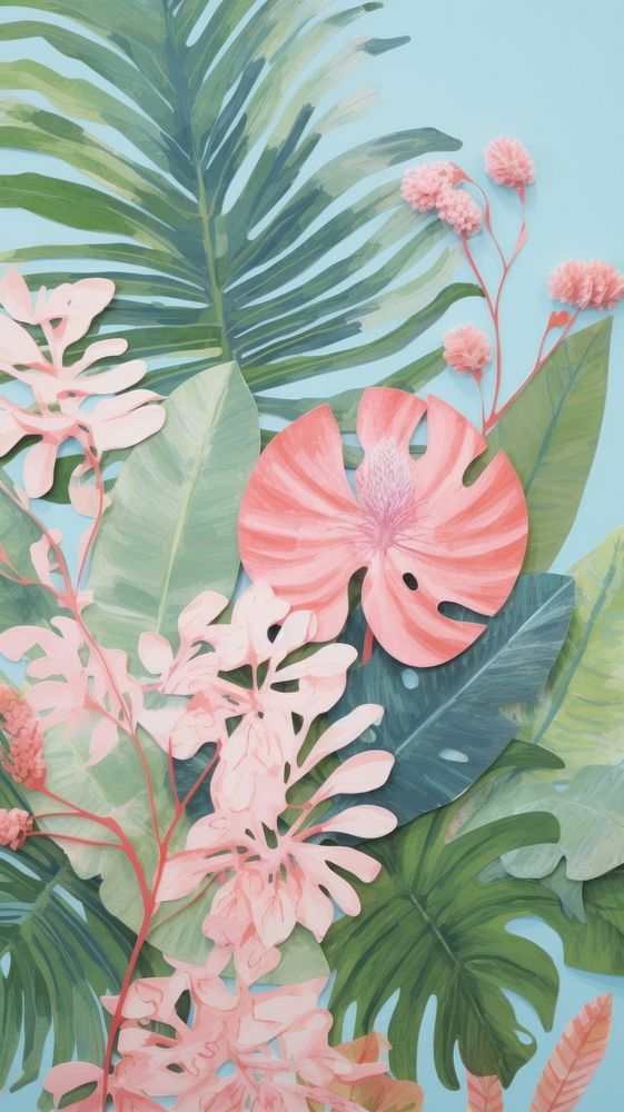 Tropical forest art painting pattern.