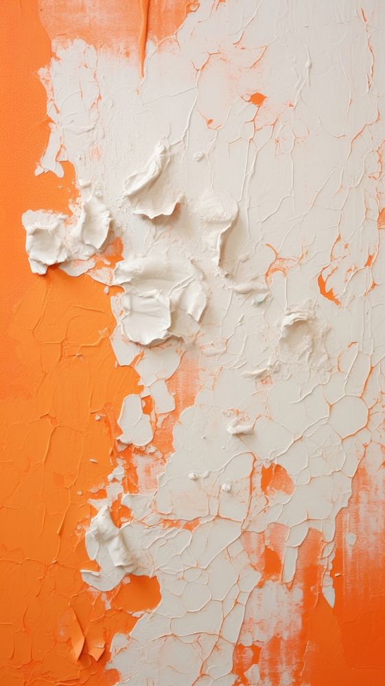 White and orange plaster rough paint.