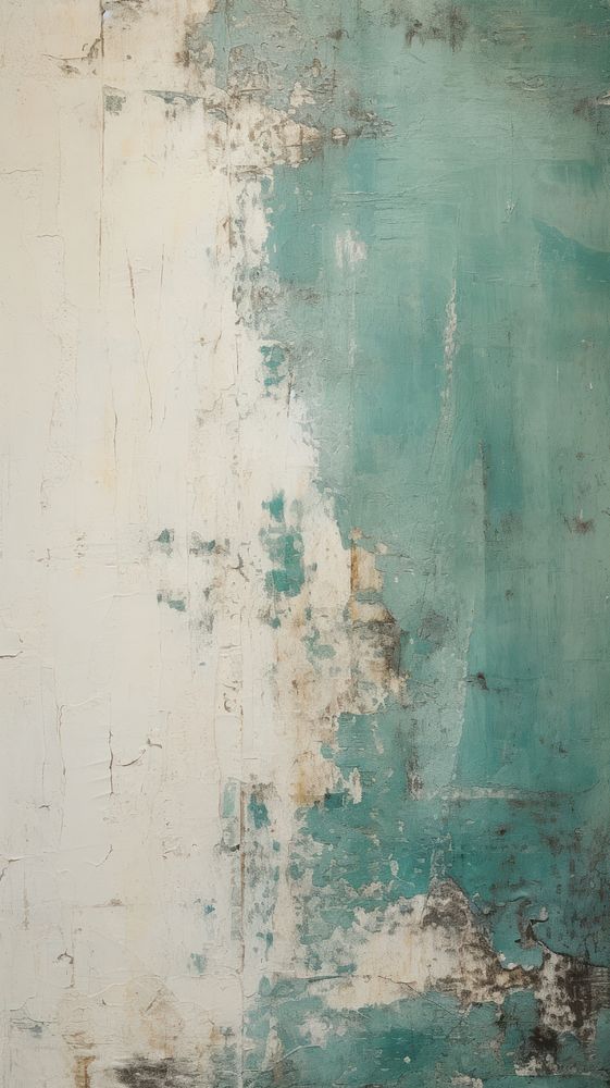 White and teal painting plaster rough.