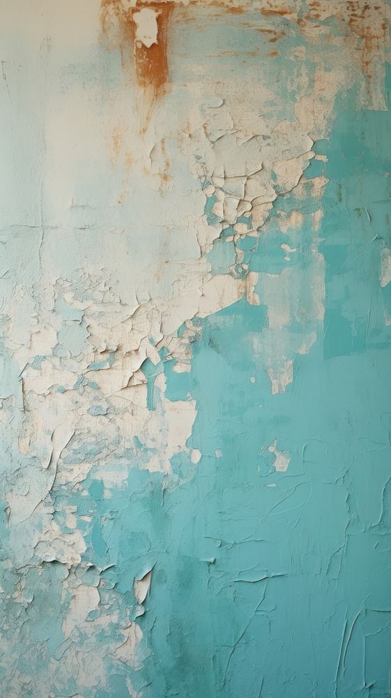 White and turquoise plaster rough paint.