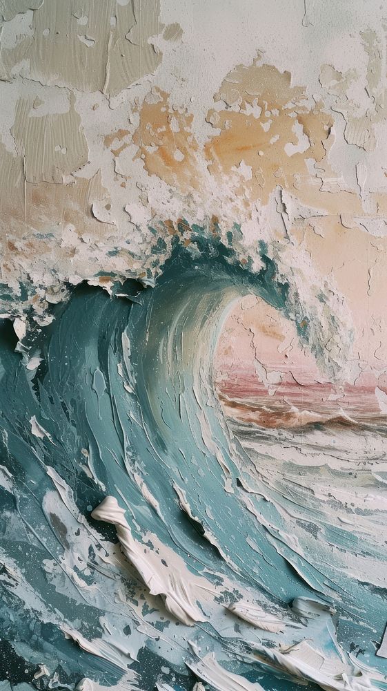 Ocean wave with some paint on it nature sea creativity.