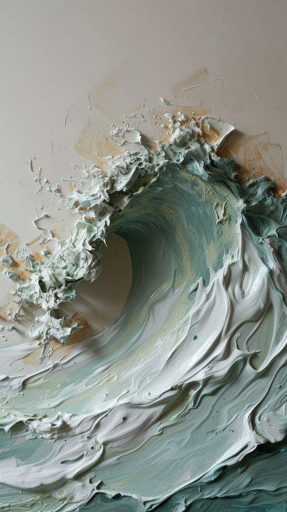 Ocean wave with some paint on it nature art sea.