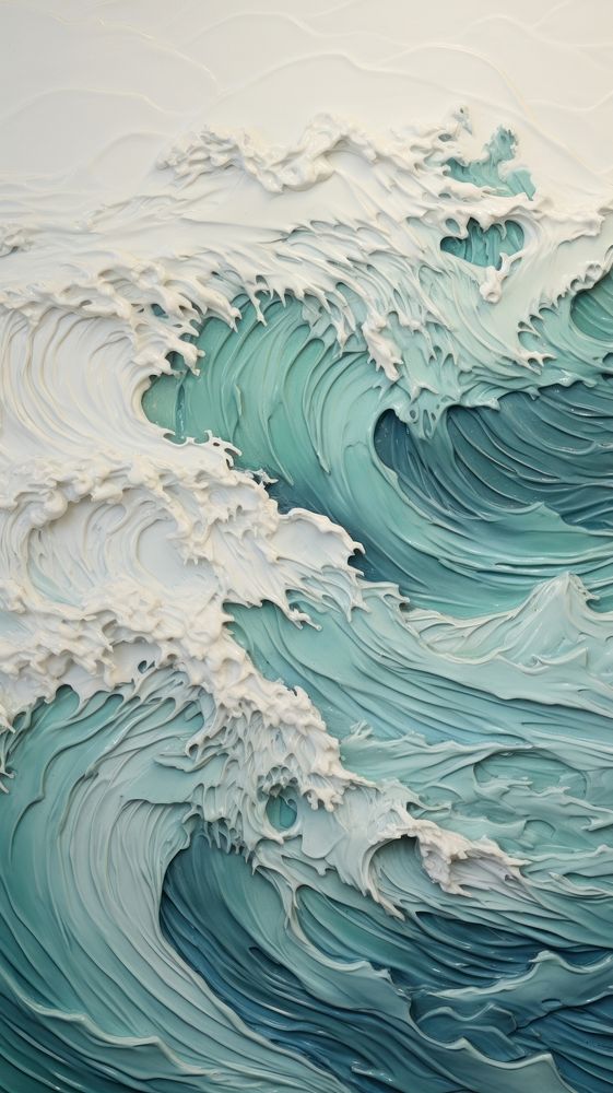 Ocean wave with some paint on it nature sea art.