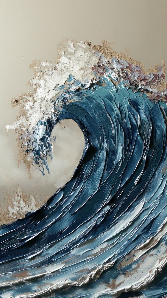 Ocean wave with some paint on it nature wall sea.