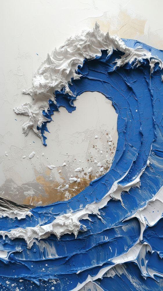 Blue wave with some paint on it creativity breaking pattern.