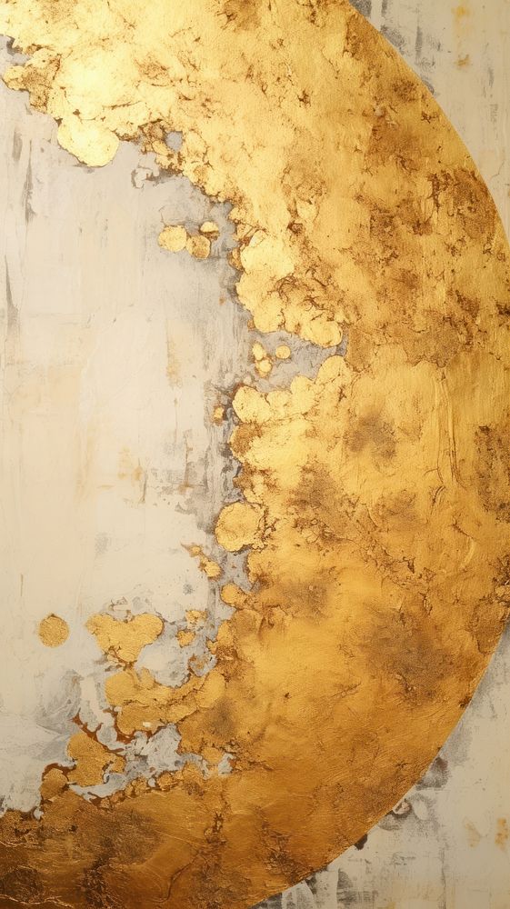 Gold circle abstract plaster pattern.