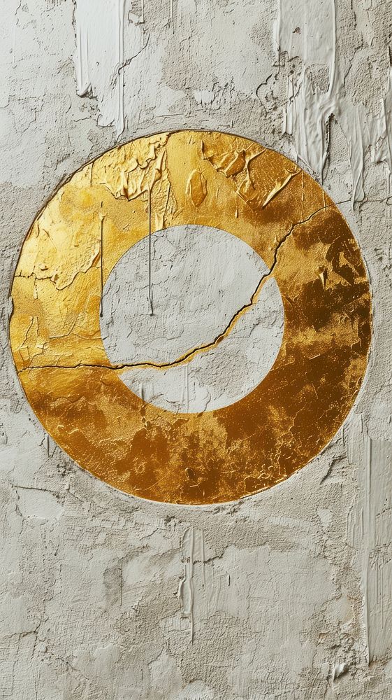 Gold circle pattern with some paint on it wall architecture backgrounds.