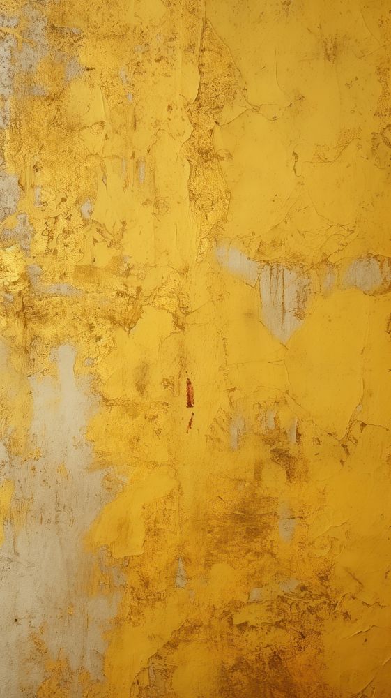 Gold plaster paint yellow rough wall.