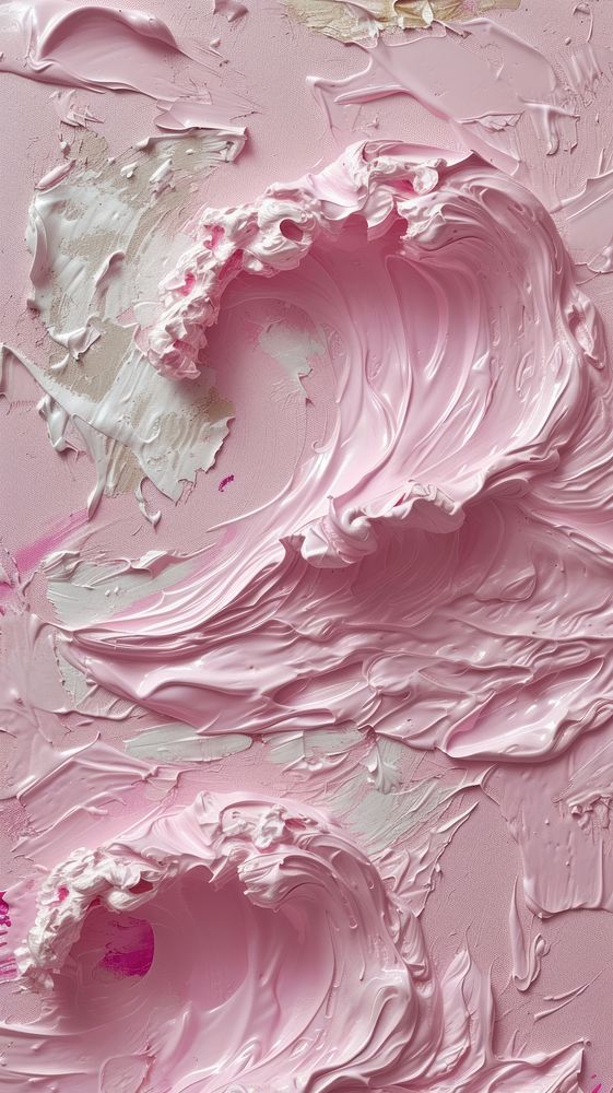 Pink wave pattern with some paint on it abstract dessert icing.