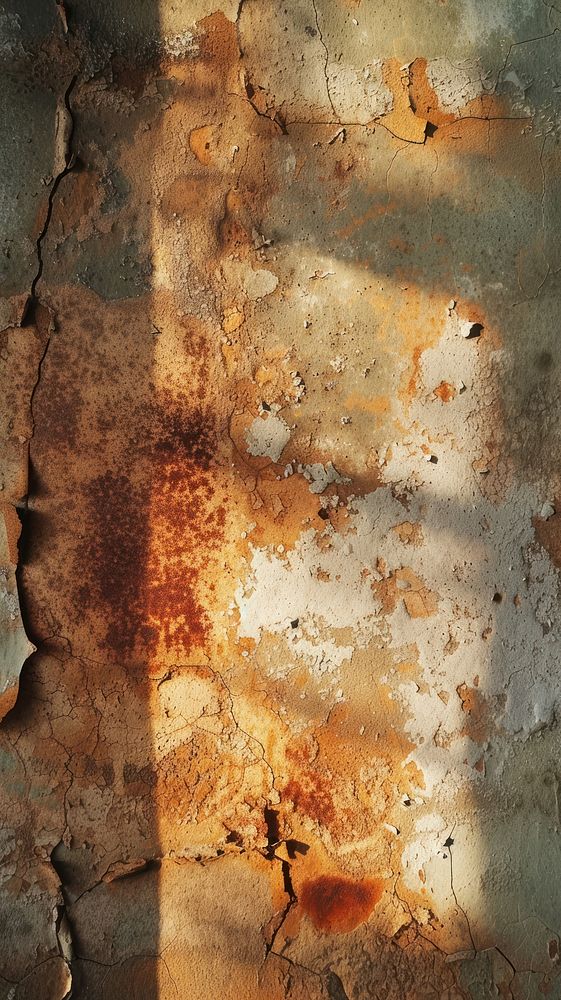 Rust with some paint on it rough wall deterioration.