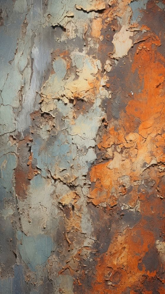 Rust with some paint on it rough wall deterioration.