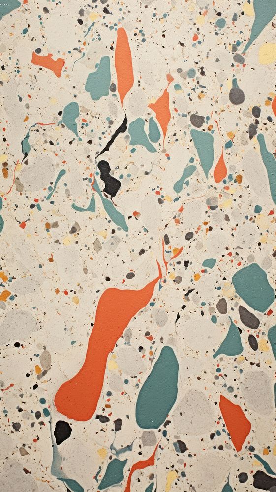 Terrazzo with some paint on it floor paper wall.