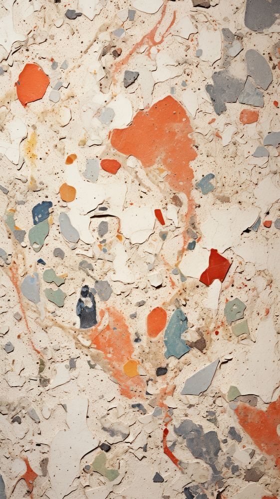 Terrazzo with some paint on it plaster rough rock.