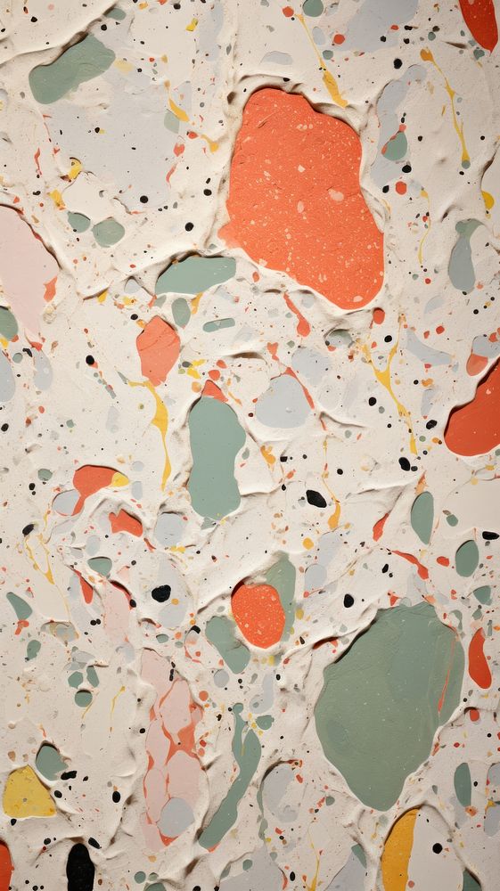 Terrazzo with some paint on it painting paper wall.