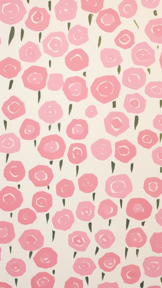 White rose pattern backgrounds pink.