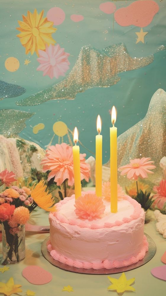 Birthday cake dessert flower party.