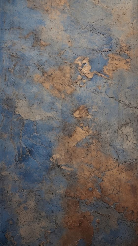 Blue and brown rough paint wall.