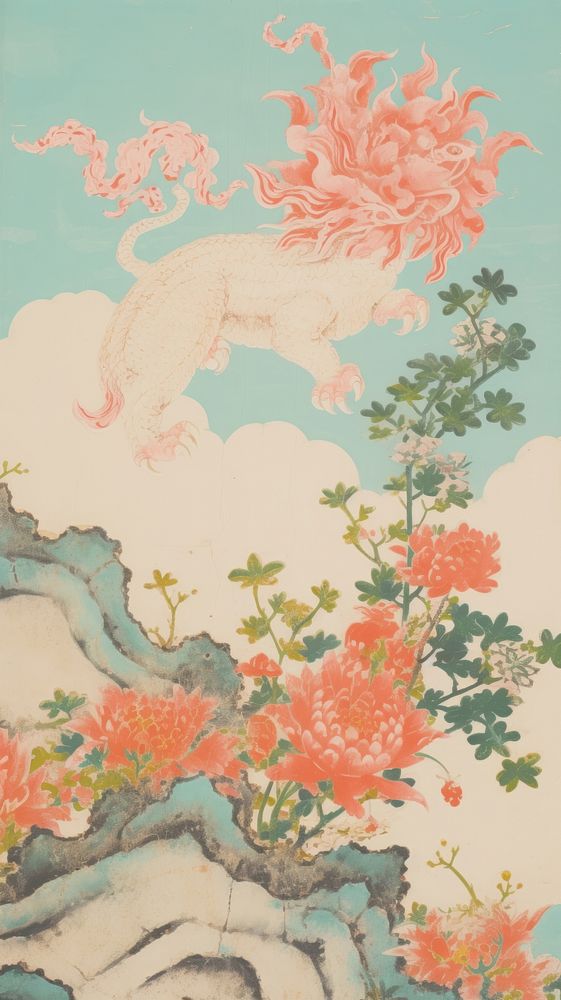 Chinese Dragon art painting pattern.