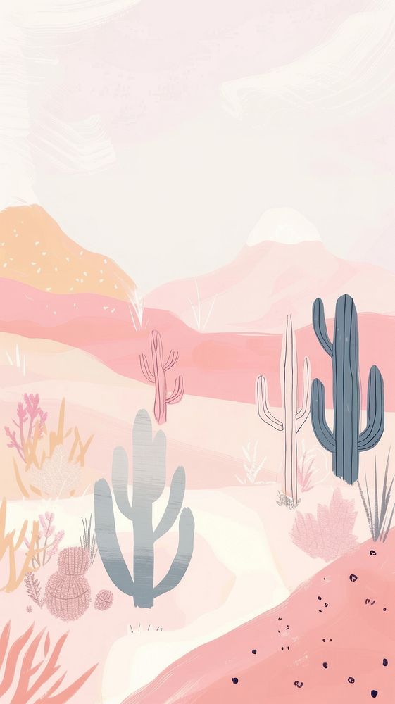 Cute desert illustration backgrounds outdoors cactus.