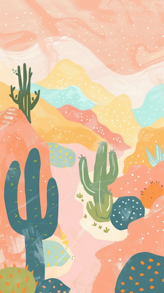Cute desert illustration backgrounds painting drawing.