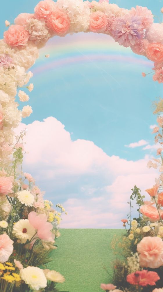 Flower sky outdoors rainbow.