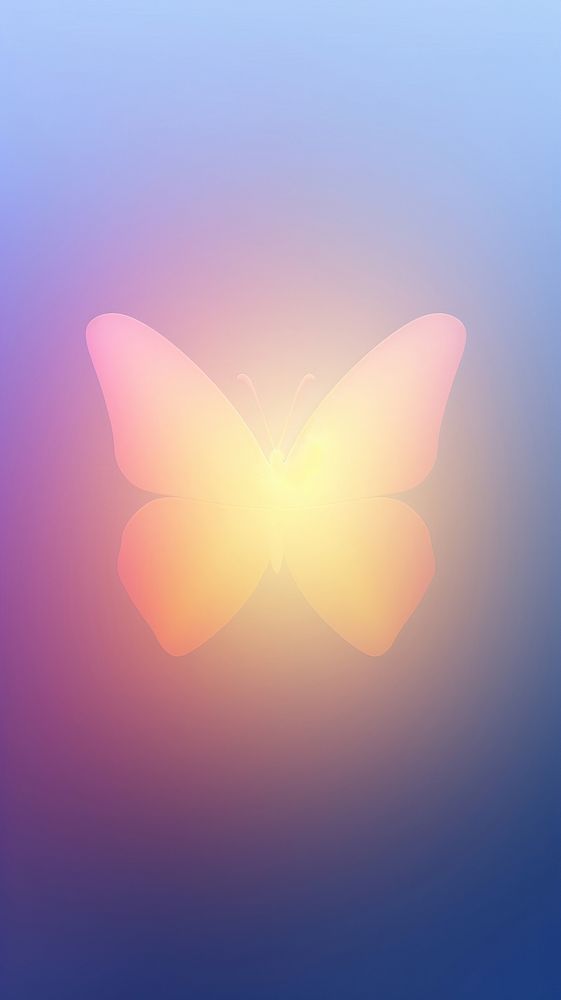 Blurred gradient pink butterfly yellow nature light.