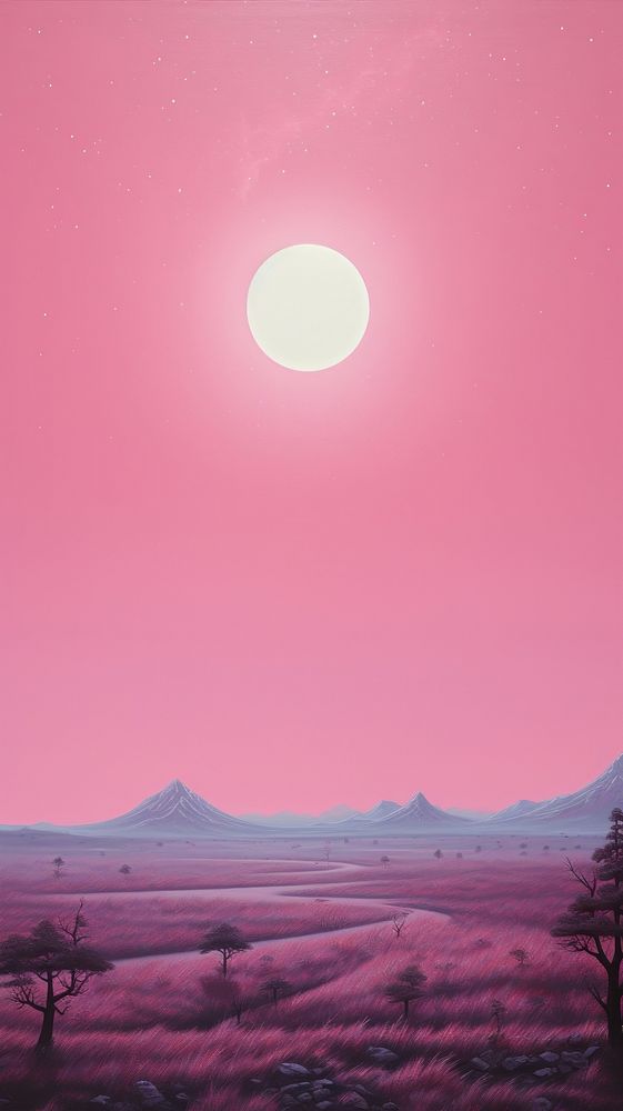 Pink space sunrise astronomy outdoors horizon.