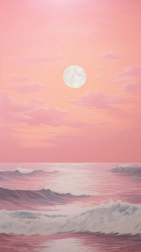 Pink space sunrise backgrounds outdoors painting.