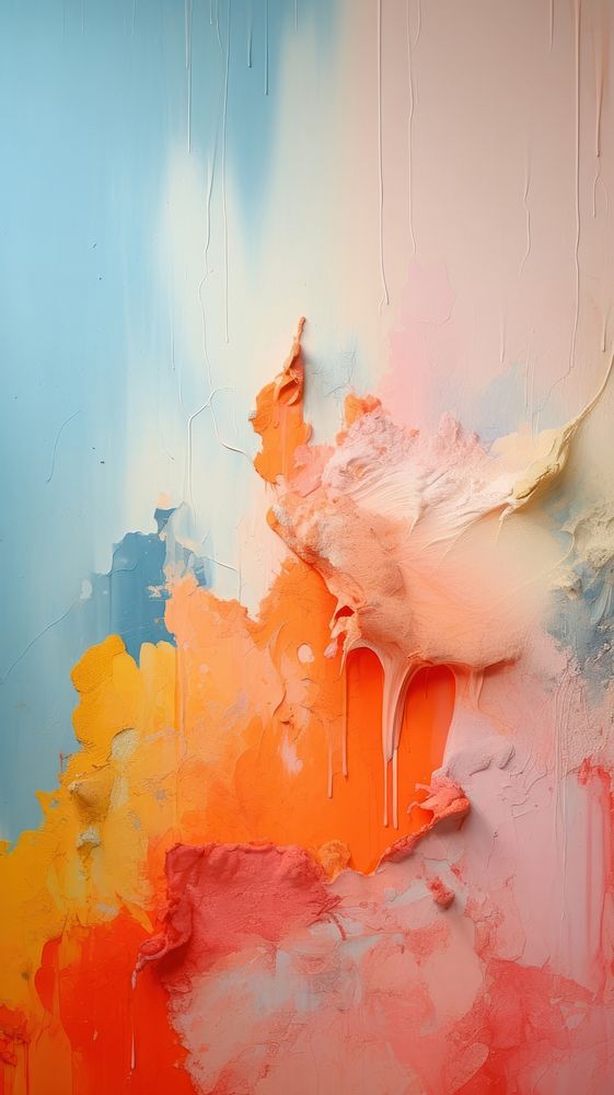 Color splash painting plaster wall.