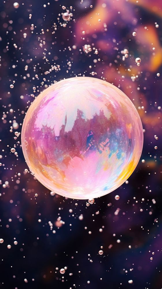 Pink Soap bubble astronomy outdoors sphere.
