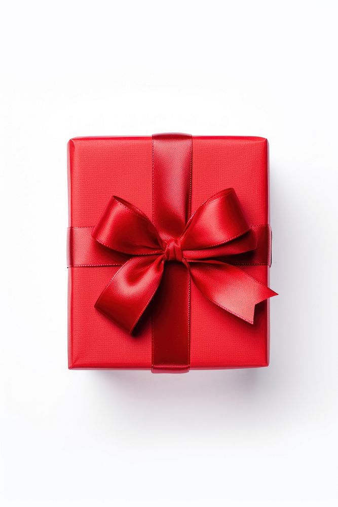Red Gift box gift white background anniversary.
