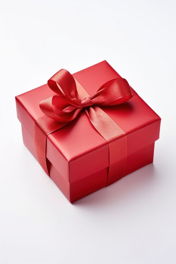 Red Gift box gift white background celebration.