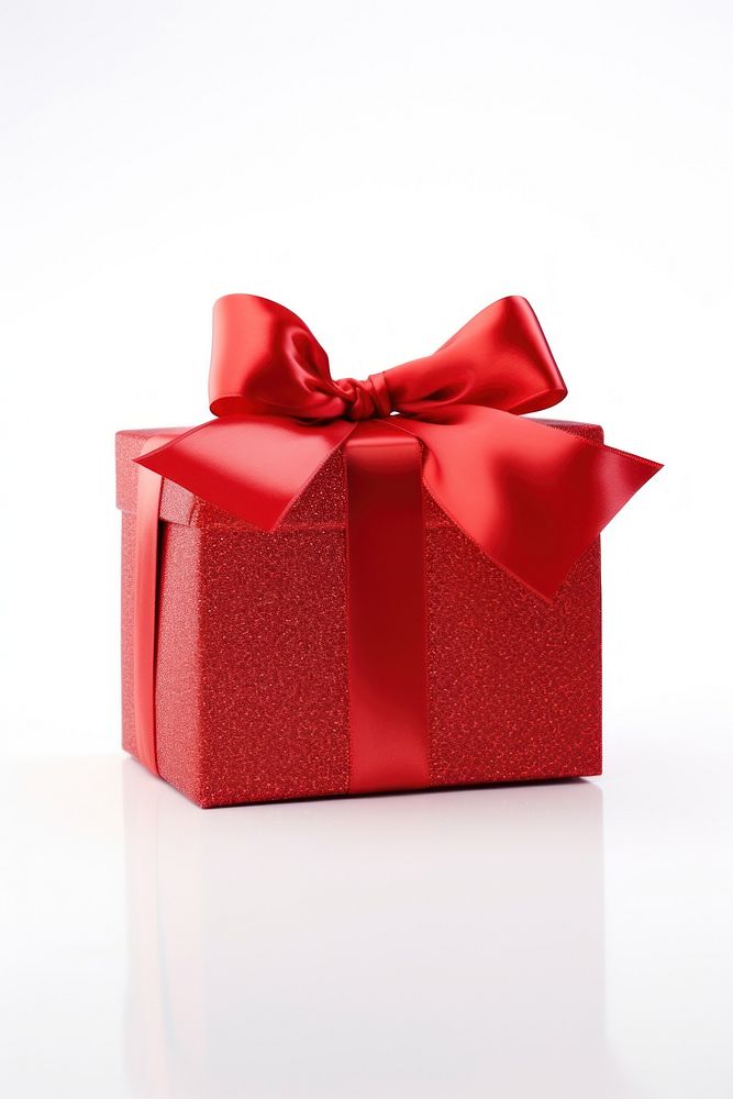 Red Gift box gift white background celebration.