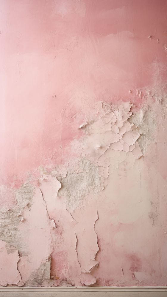 Pink and white plaster rough paint.