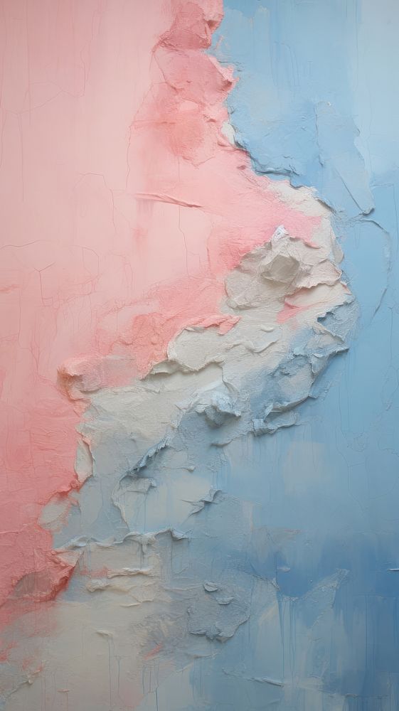 Pink and blue painting plaster rough.