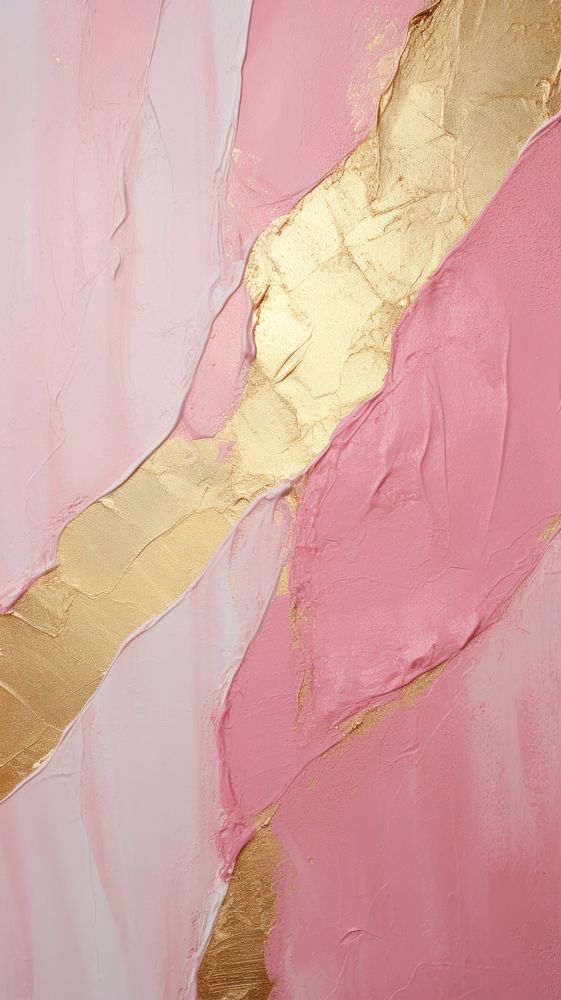 Pink and gold painting wall art.