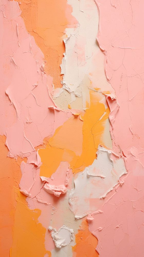 Pink and orange plaster rough paint.