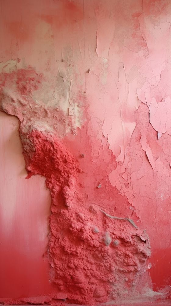 Pink and red plaster rough paint.