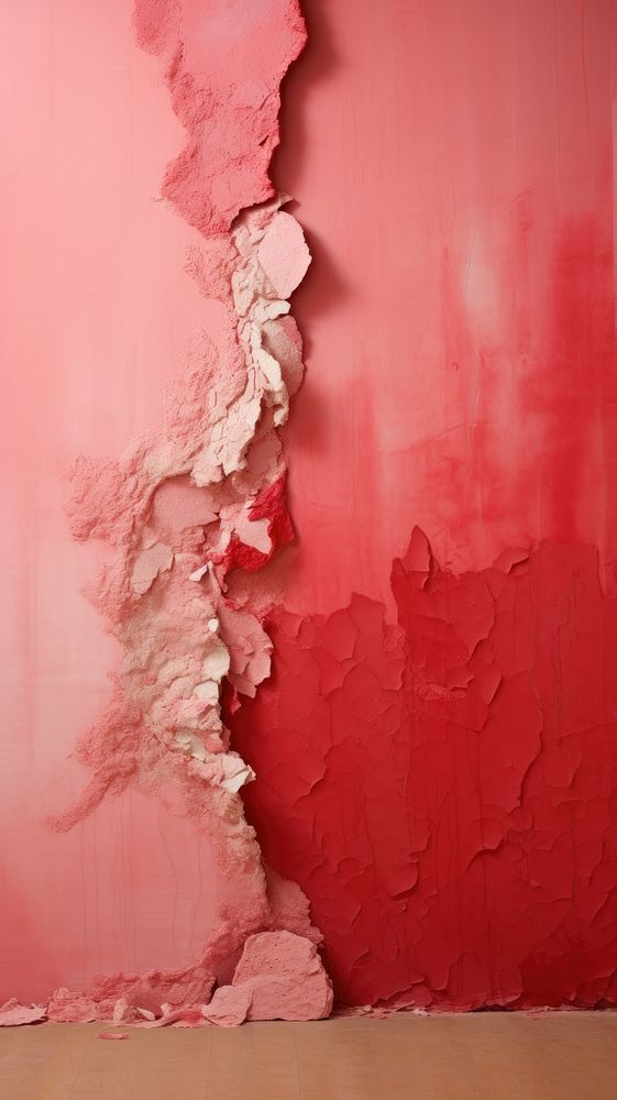 Pink and red plaster paint wall.