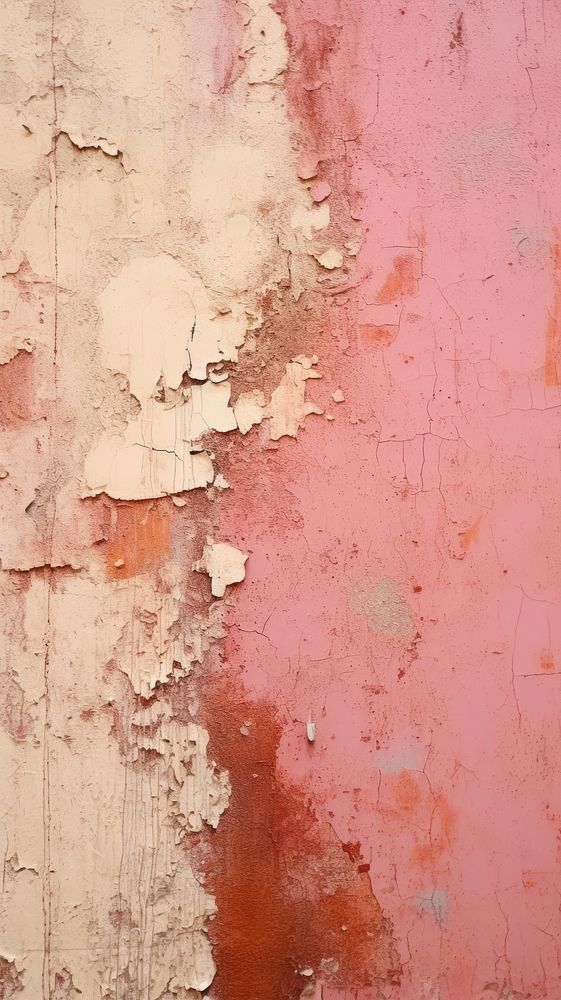 Pink and rusted plaster rough paint.