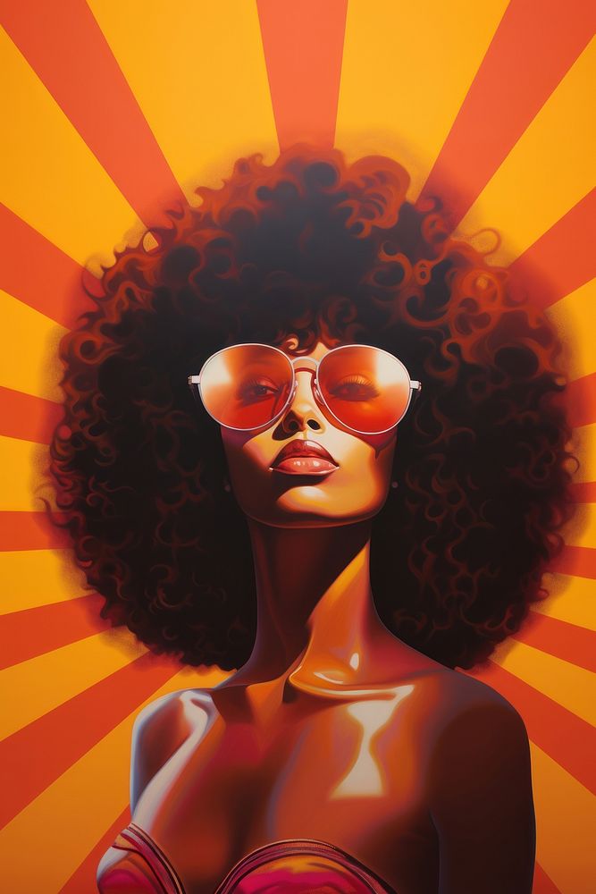 Black women art sunglasses portrait.